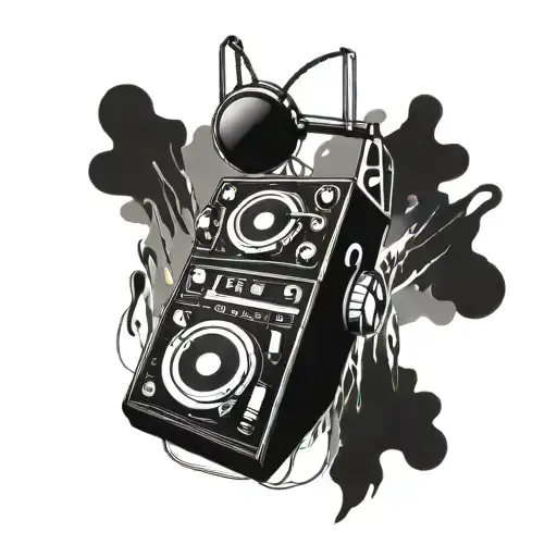 DJ Techno music tattoo design idea
