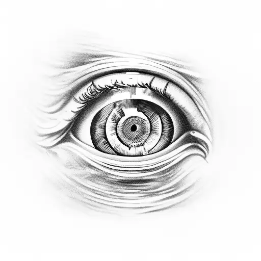 An all-seeing eye made up of programming code tattoo design idea