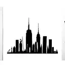 nyc skyline with twin towers ekg fineline tattoo design idea
