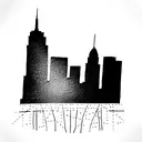 nyc skyline outline tattoo design idea