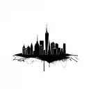 nyc skyline outline tattoo design idea