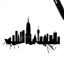 nyc skyline outline tattoo design idea