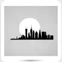 nyc skyline heartbeat outline tattoo design idea