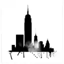 nyc skyline heartbeat outline tattoo design idea