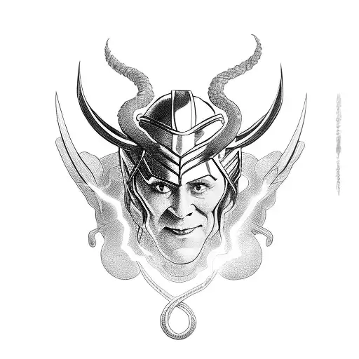 loki na mitologia nórdica, sem referências a marvel tattoo design idea
