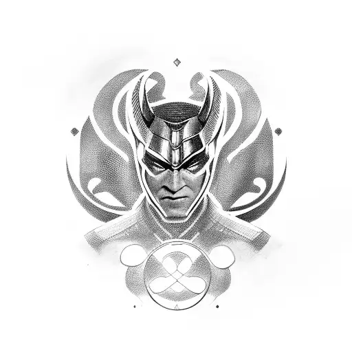 loki nórdico, sem referências a marvel tattoo design idea