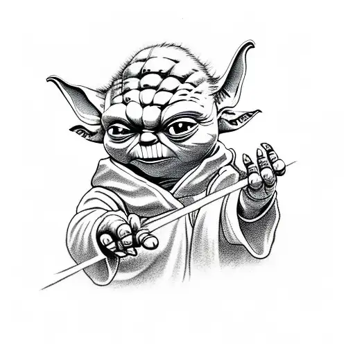 Yoda with chili peppers tattoo design idea