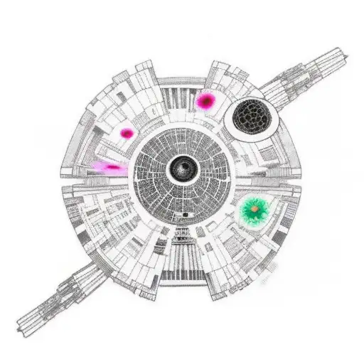 death Star with puppies  tattoo design idea