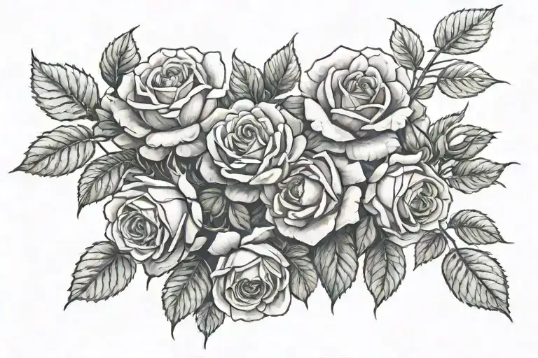 rose bush tattoo design idea