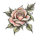 rose with long  sharp thorns along the stem tattoo design idea