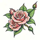 rose with long  sharp thorns along the stem tattoo design idea