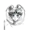 sailor moon  tattoo design idea