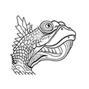 profile of a caiman with half a head coming out of the water tattoo design idea