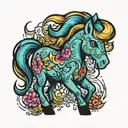 Pony on lsd dmt tattoo design idea