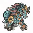 Pony on lsd dmt tattoo design idea