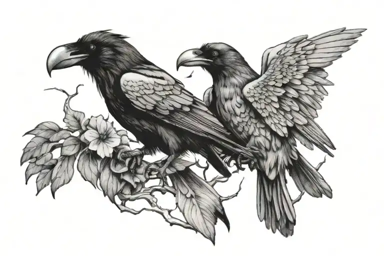 create a tattoo with a raven pecking at a soldier's brain tattoo design idea