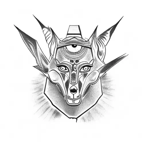 Anubis WITH THE OSIRIS Eye tattoo design idea