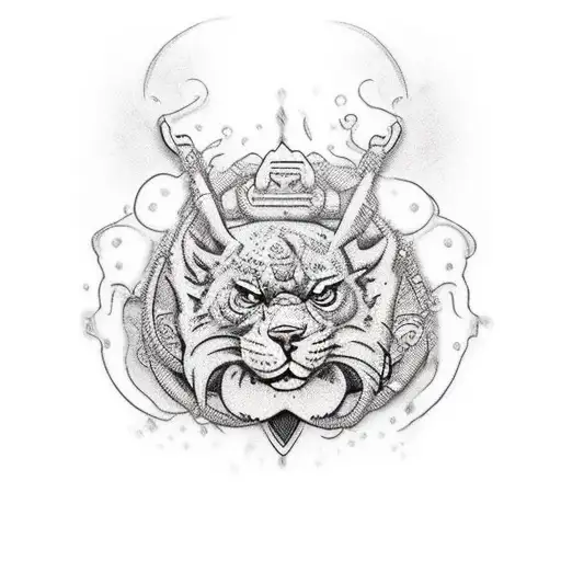 a furious bead that comes from the arm and her head ends on the man's chest tattoo design idea