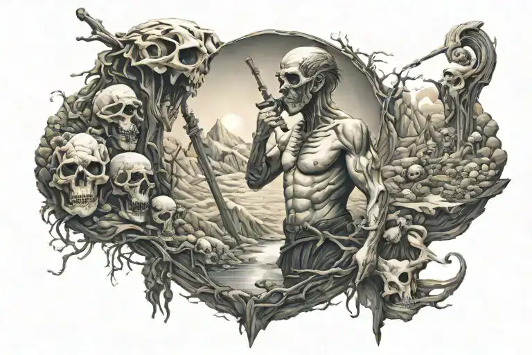 Even though I walk through the valley of the shadow of death, I will fear no evil, for You are with me; Your rod and Your staff, they comfort me. tattoo design idea