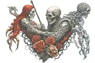 Even though I walk through the valley of the shadow of death, I will fear no evil, for You are with me; Your rod and Your staff, they comfort me. tattoo design idea