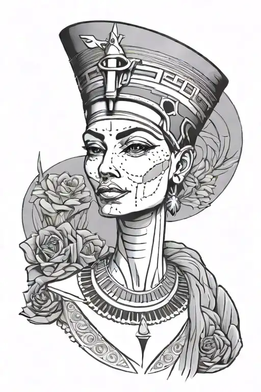 thugged out nefertiti  tattoo design idea