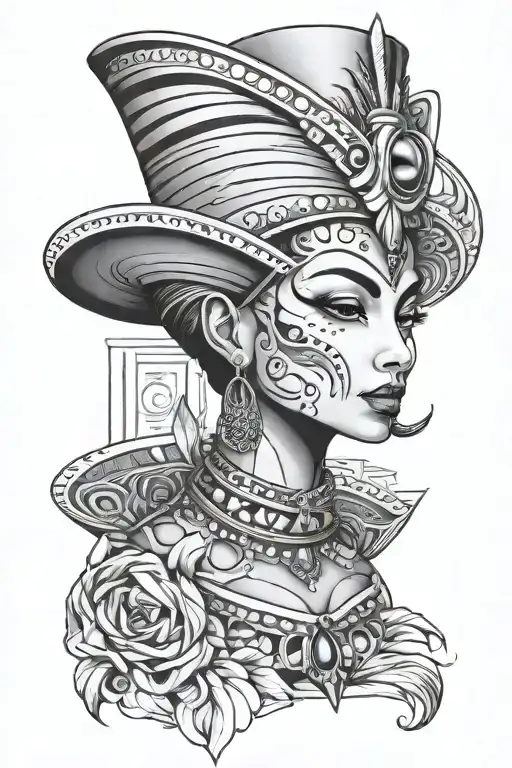 thugged out necertiti  tattoo design idea