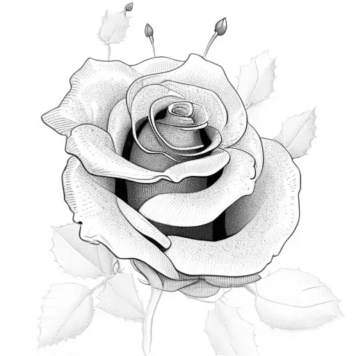 3 roses, 1 poppy, 1 holly berry flower bouquet  tattoo design idea
