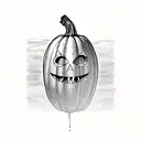  sheet ghost with a pumpkin head tattoo design idea