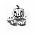  sheet ghost with a pumpkin head tattoo design idea