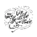 Write the word "You're beautiful" strange line down and the word "It's true" tattoo design idea