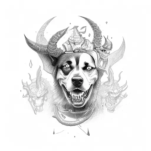 demons,bbq,dogs,technology,war tattoo design idea