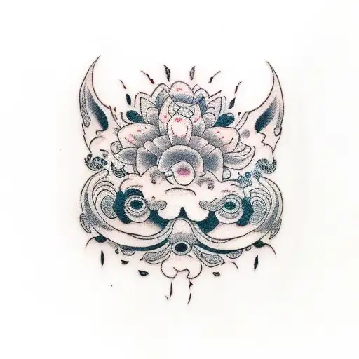 fu dogs tattoo design idea