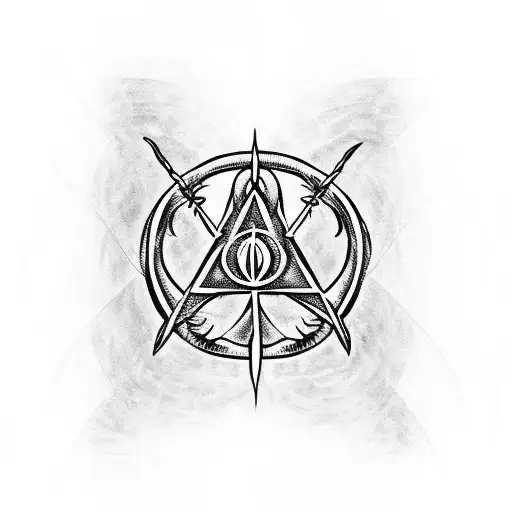deathly hallows with scorpio tattoo design idea