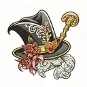 magicians hat tattoo design idea