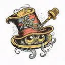 magicians hat tattoo design idea