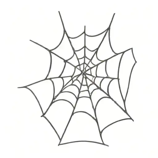 A minimalist tattoo design of a spider web with a hidden music note, representing your interest in spiders and music tattoo design idea