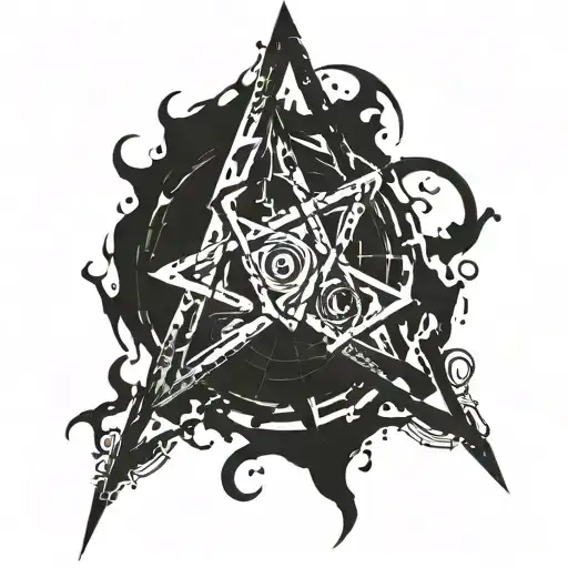 alpha and omega signs intertwined tattoo design idea