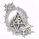 Alpha and Omega tattoo design idea