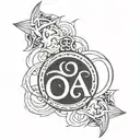 Alpha and Omega tattoo design idea