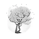 Cherry Blossom tree tattoo design idea