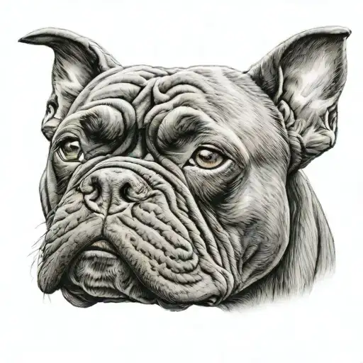Black And Grey American Bully Tattoo tattoo design idea