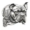 Black And Grey American Bully Tattoo tattoo design idea