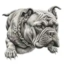 Black And Grey American Bully Tattoo tattoo design idea