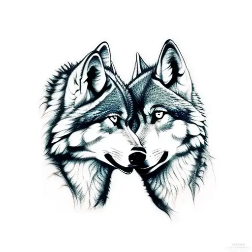 wrist tattoo two wolves playing  tattoo design idea