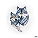 wrist tattoo two wolves playing  tattoo design idea