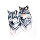 wrist tattoo two wolves playing  tattoo design idea