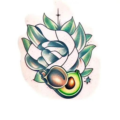Avocado tattoo design idea
