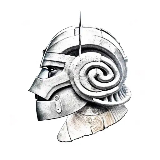Spartan helmet ayahuasca tattoo design idea