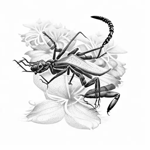 rhododendrons with a scorpion on it  tattoo design idea