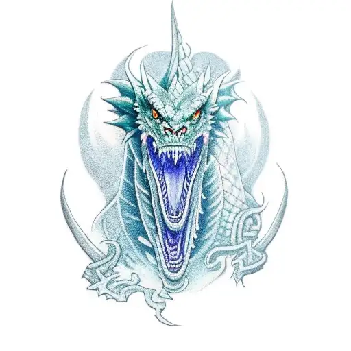 Irish Dragon character  tattoo design idea